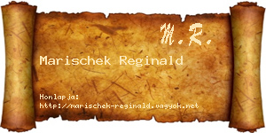 Marischek Reginald névjegykártya